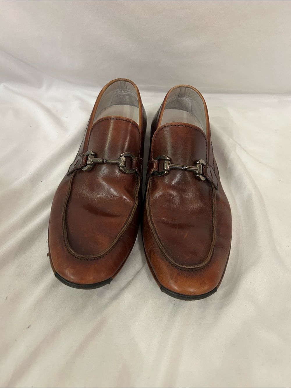 Magnanni Nieman Marcus Men’s Leather Horse Bit Slip On Loafers Sz 9 Brown